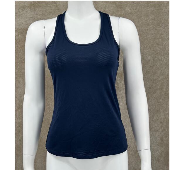 Lucky in Love Top Womens Medium Navy Tank Racerback Stretch‎ Tennis Pickleball - Picture 1 of 10